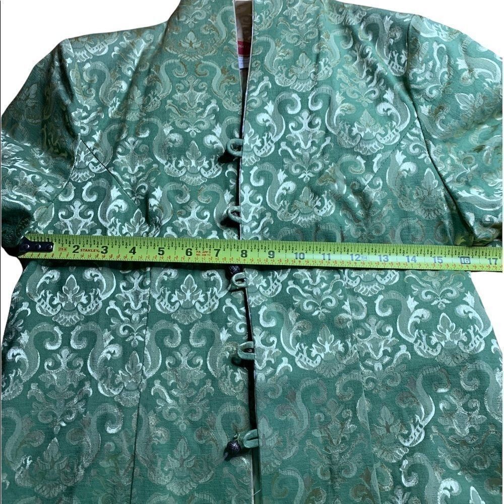 Vintage-Style Green & Gold Brocade Mandarin Jacket | Disney | Small | China - Picture 9 of 11